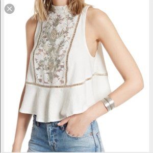 Free People Flora Pineapple Lace Swing Tank